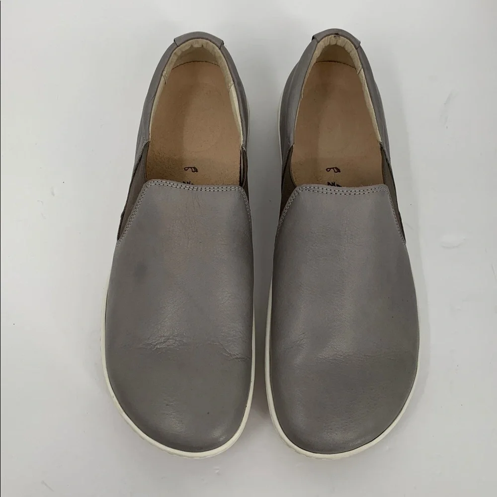 Birkenstock Barrie slip-on sneaker shoe gray leather comfort footbed men 42 9